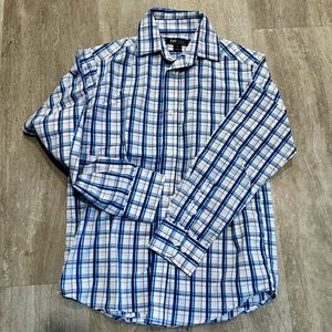 Tommy Hilfiger Flex Plaid Button Front Shirt Long  Sleeve Sz 10- like new 😍
